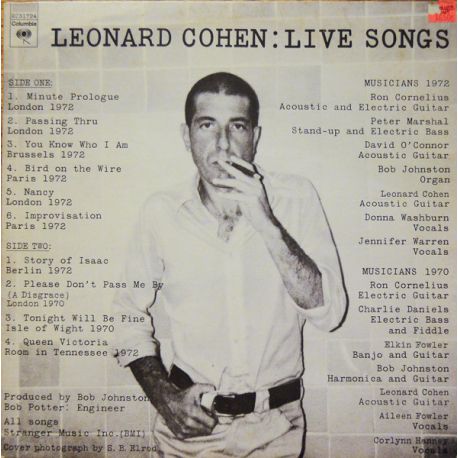 Leonard Cohen ‎– Live Songs