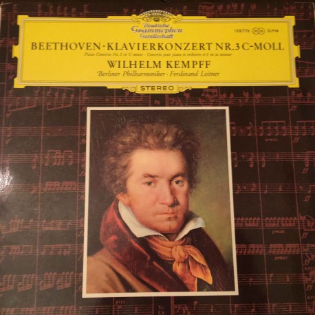 Beethoven* - Wilhelm Kempff · Berliner Philharmoniker · Ferdinand Leitner ‎– Klavierkonzert Nr. 3 C-moll Plak