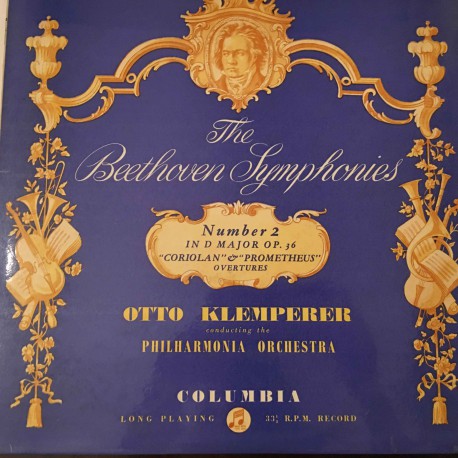 Symphony No 2 Beethoven* - Otto Klemperer, Philharmonia Orchestra ‎– Symphony No 2. Coriolan And Prometheus Overtures. Plak